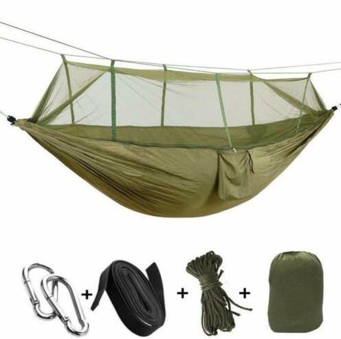 HomeTrendz™ Double Camping Hammock with Mosquito Net | Garden, Backyard, Camping, Backpacking Outdoor Hammock Tent
