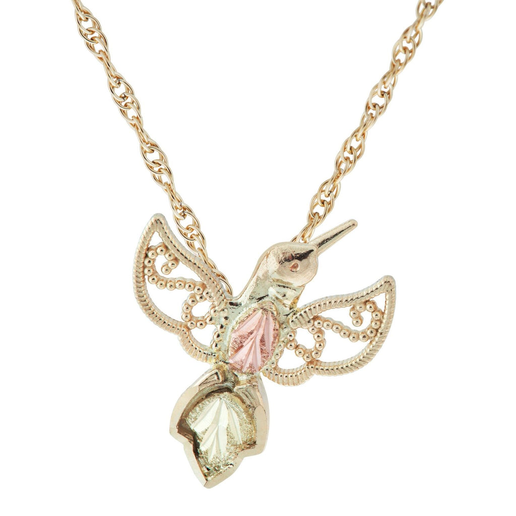 Black Hills Gold 10k Hummingbird Pendant Necklace
