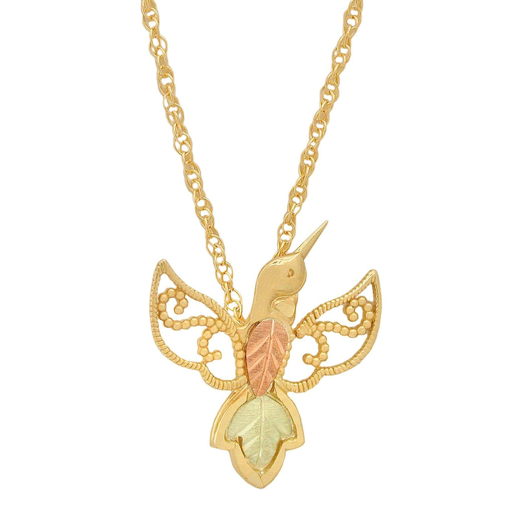 Black Hills Gold 10k Hummingbird Pendant Necklace