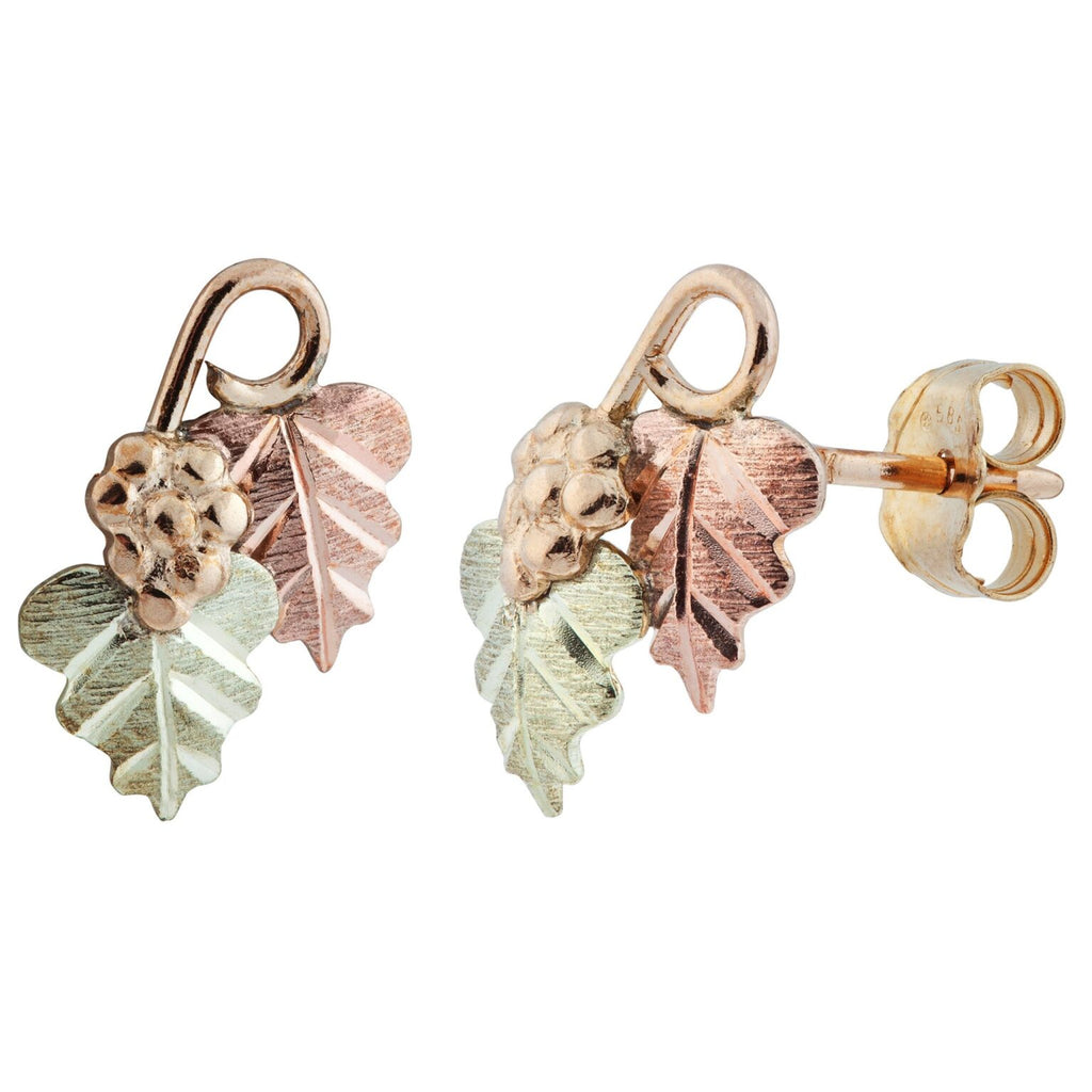 Black Hills Gold 10k Grapes and Vines Earrings