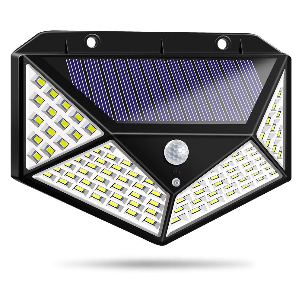 RadiantX™ Solar Motion Sensor Wall Light 100 LED Outdoor Solar Security Lights for Front Door, Garden, Garage, Deck